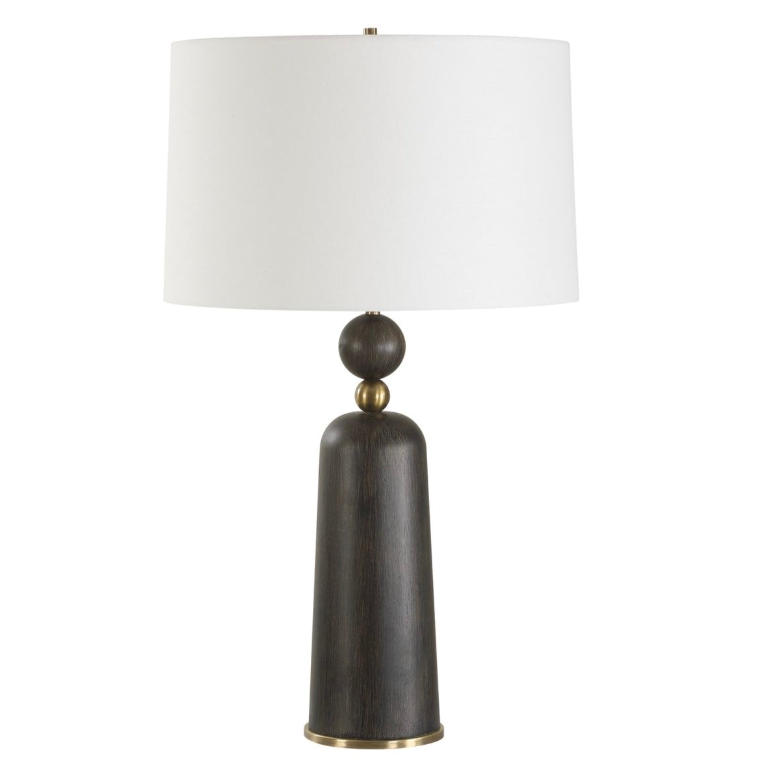 Uttermost McQuinn Dark Walnut With Antique Brass Table Lamp - Image 3