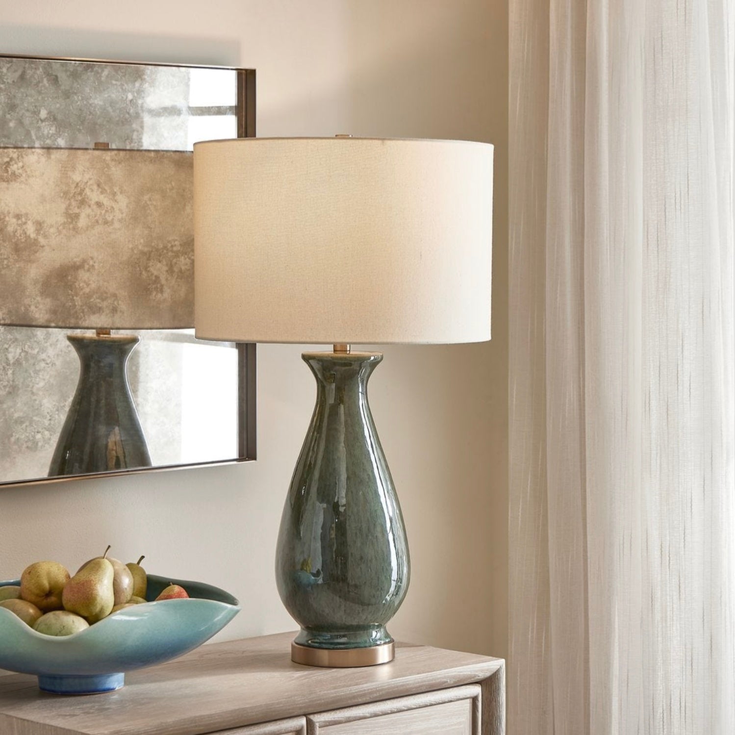 Uttermost Colestin Deep Green Gloss Table Lamp - Image 1