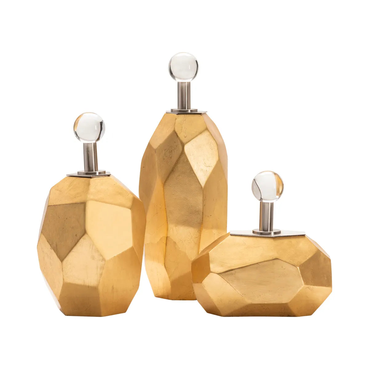 Crestview Collection Roxy Shiney Gold Finished Boxes ~ Set Of 3 - Image 1