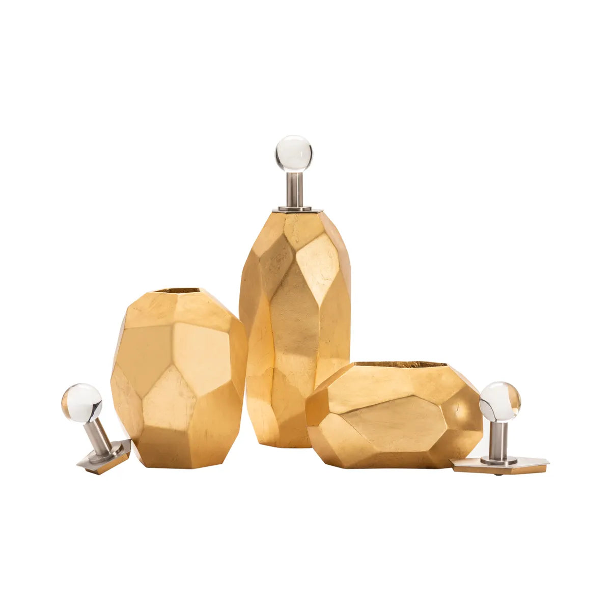 Crestview Collection Roxy Shiney Gold Finished Boxes ~ Set Of 3 - Image 2