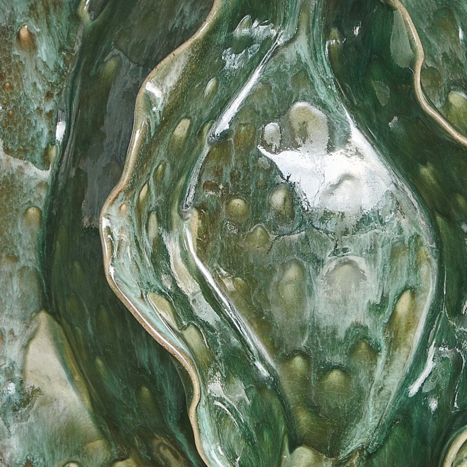 Uttermost Guinevere Ruffled Deep Green Glaze Table Lamp - Image 2