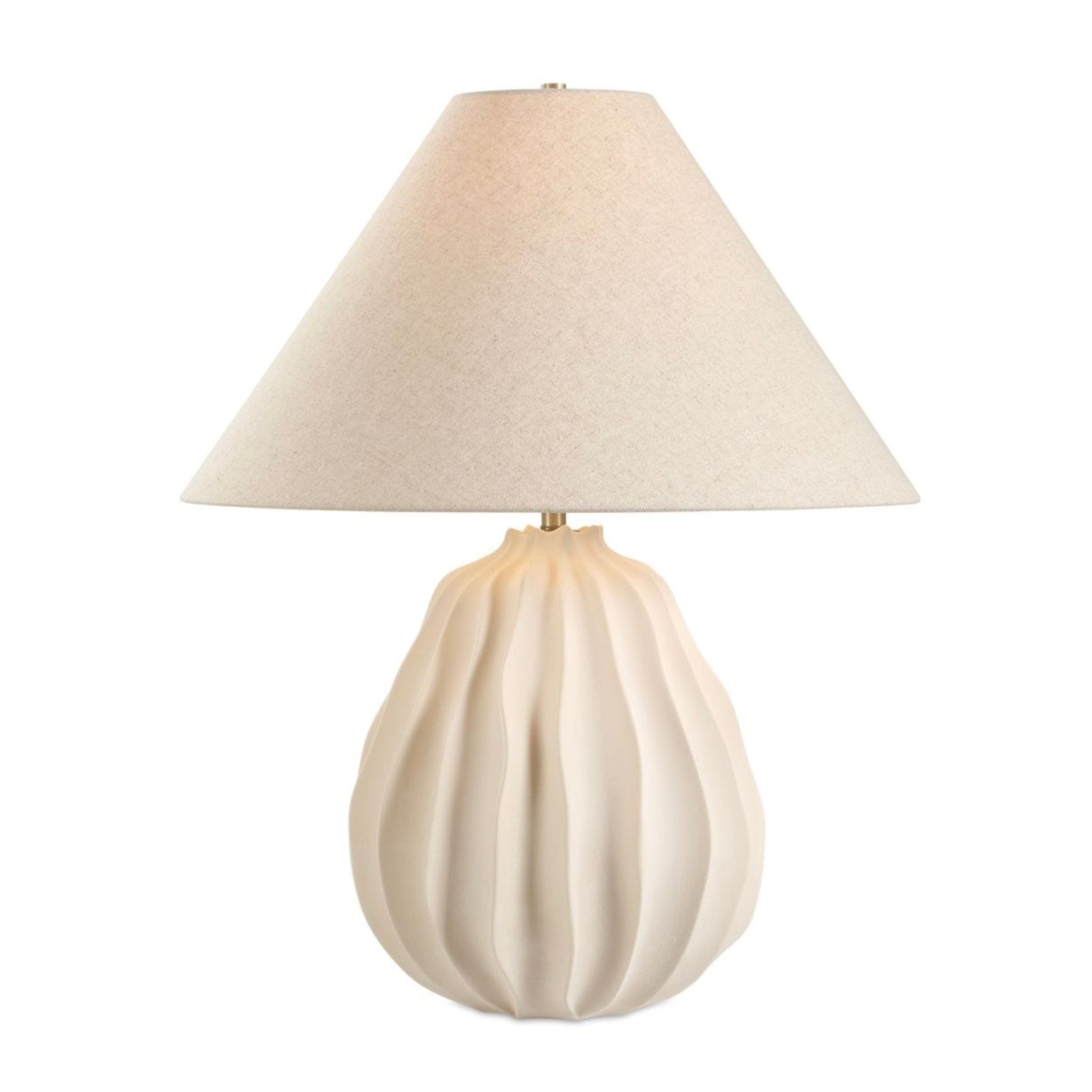 Uttermost Javary Matte Beige Ridged Table Lamp - Image 2