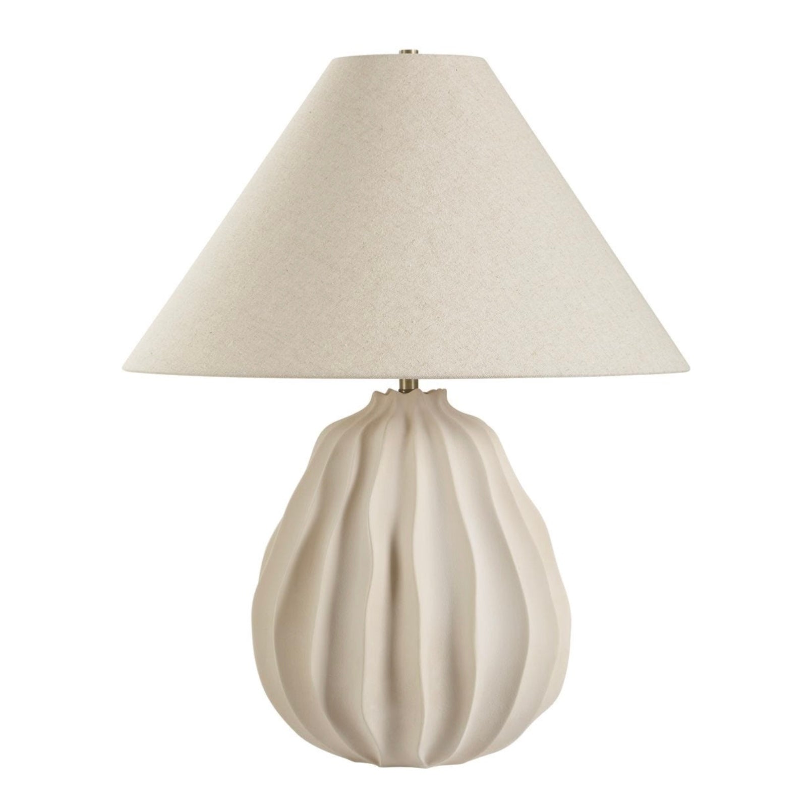 Uttermost Javary Matte Beige Ridged Table Lamp - Image 3