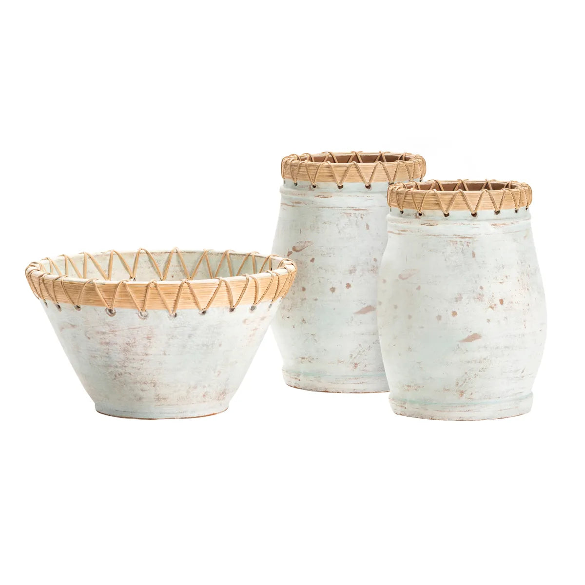 Crestview Collection Isla Cane Wrapping Bowls ~ Set Of 3 - Image 1