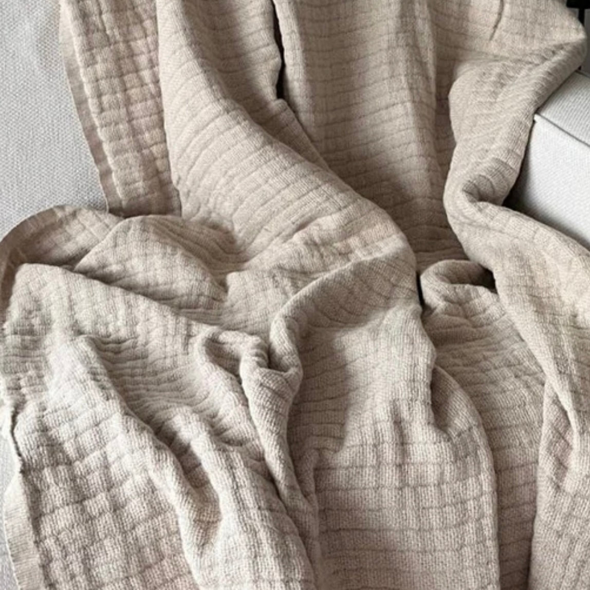 Anaya Home Relaxed Linen Crinkled Stripe Throw ~ DREAMY BEDDING SALE ~ Limited Quantity - Image 2