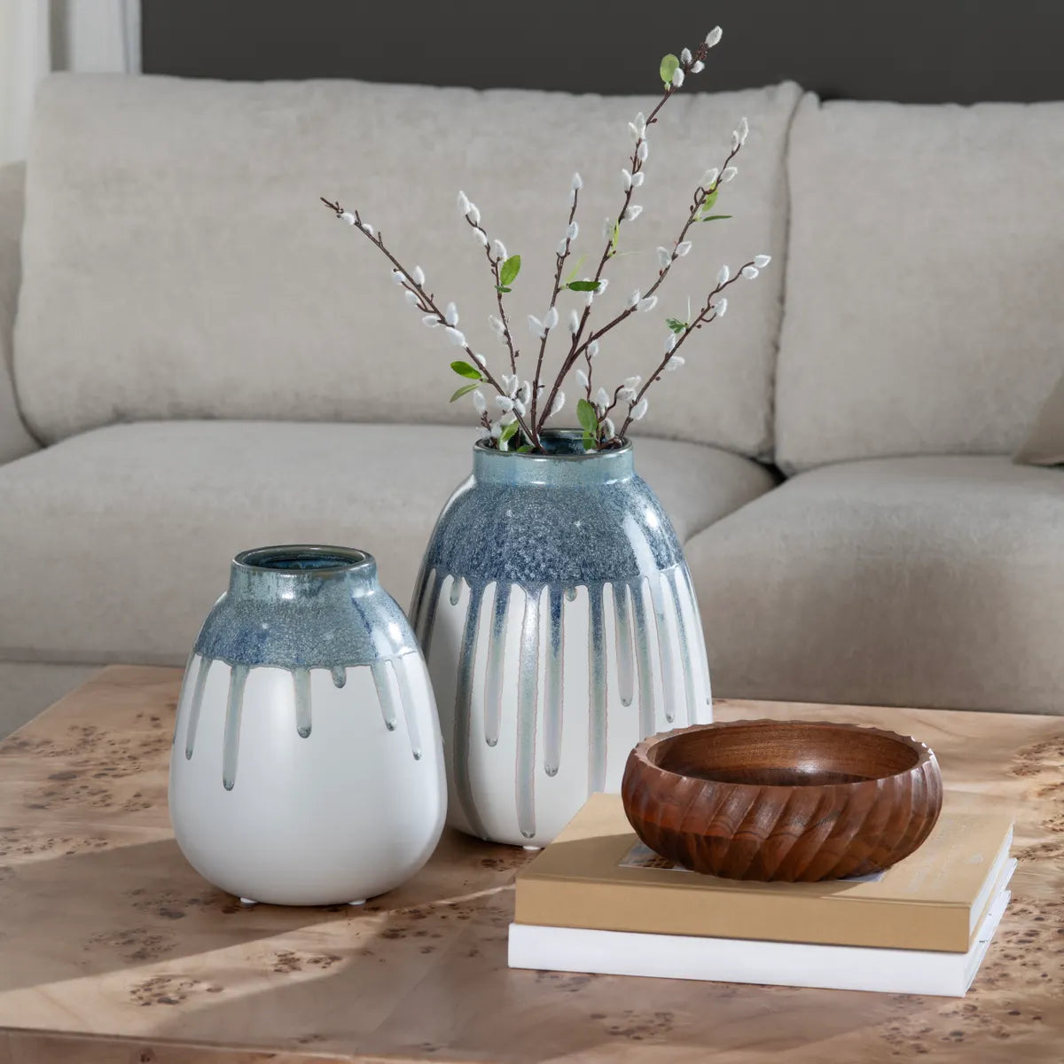Crestview Collection Blue Cluett Vases ~ Set Of 2 - Image 1
