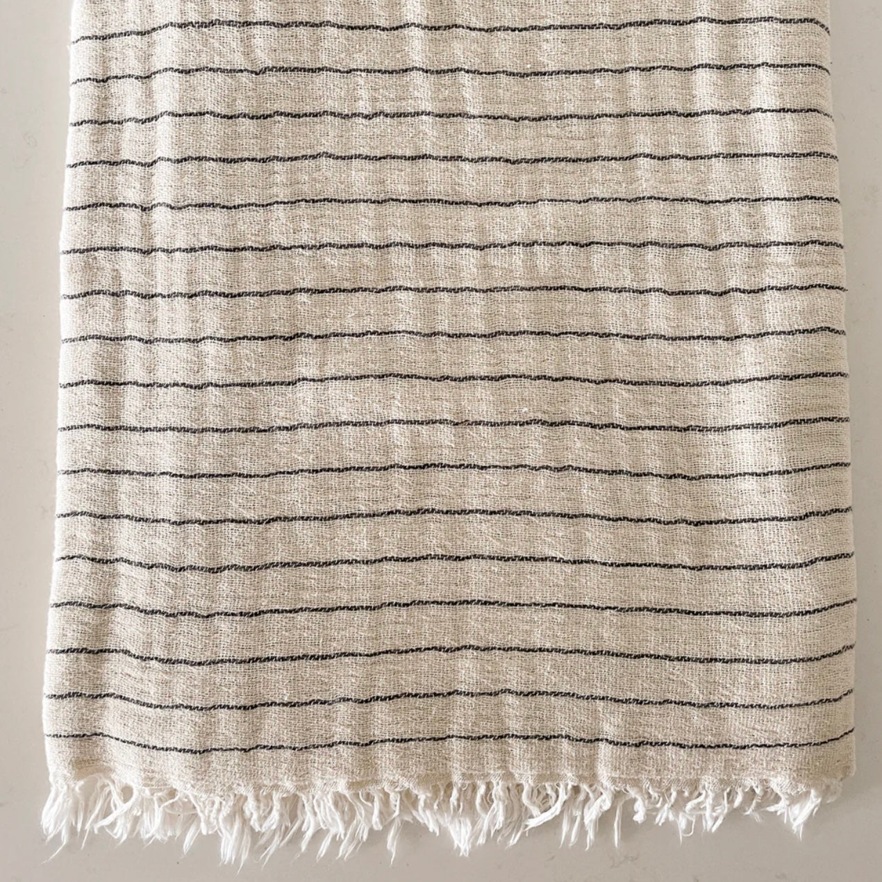 Anaya Home Beige Striped Turkish Cotton Crinkled Throw  ~ DREAMY BEDDING SALE ~ Limited Quantity - Image 2