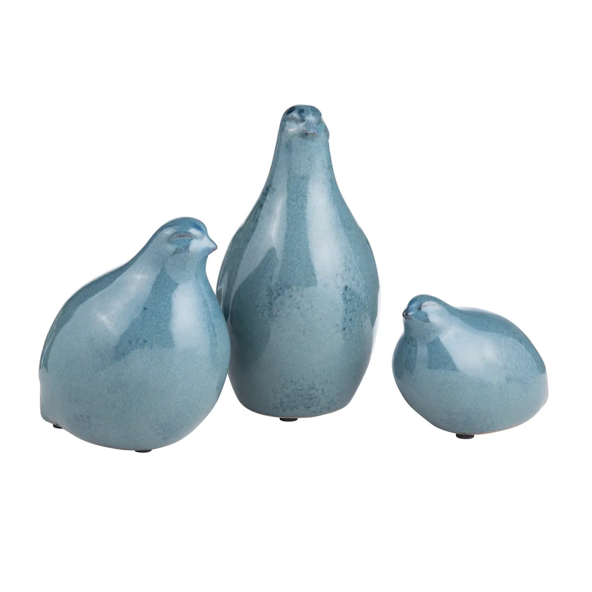Crestview Collection Blue Partridge Statues ~ Set Of 3 - Image 1