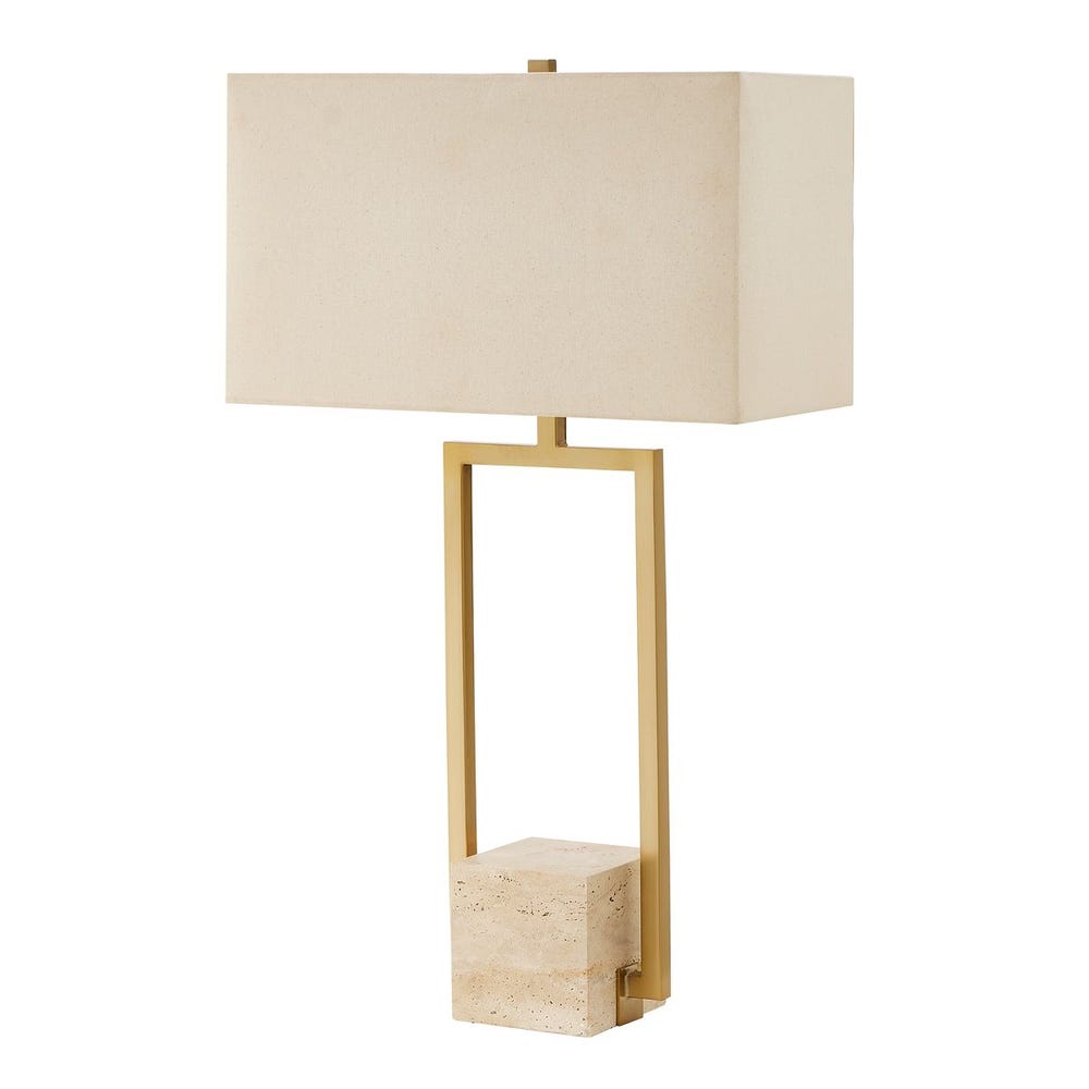 Uttermost Warrick Rustic Travertine Block Table Lamp - Image 3