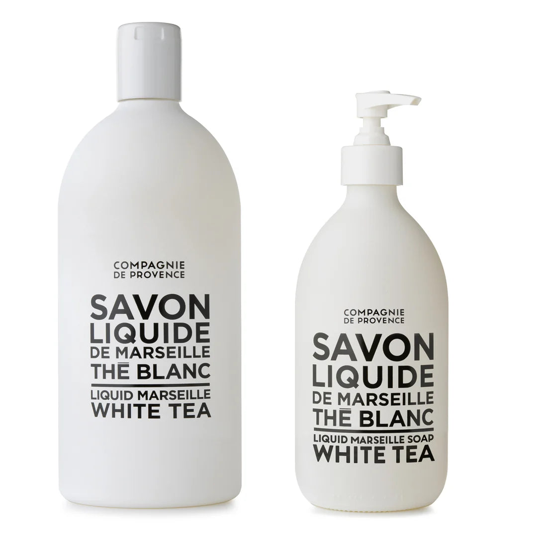 Compagnie de Provence Terra Savon Liquid Marseille Soap & Refill Set ~ White Tea ~ IN-STORE PURCHASE ONLY
