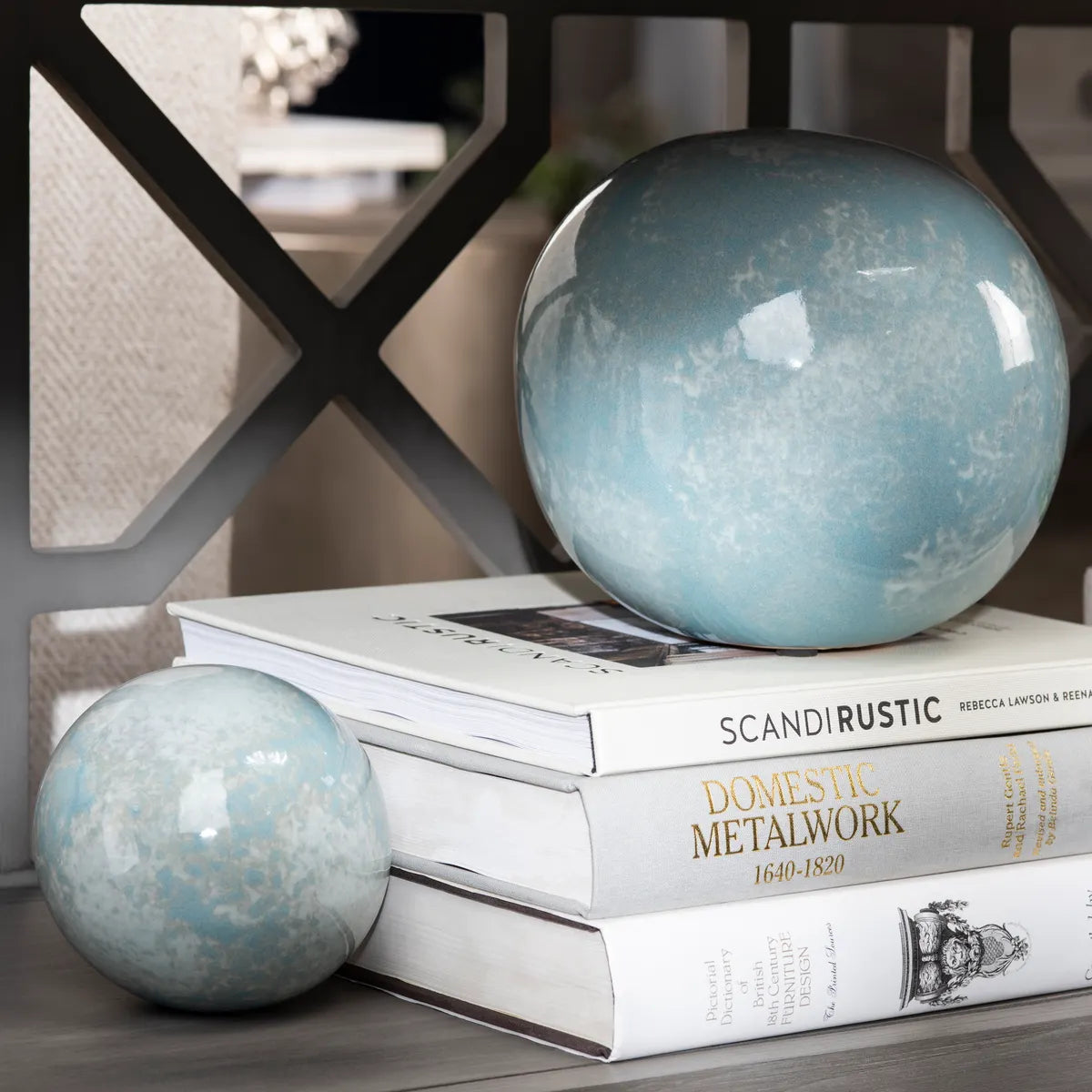 Crestview Collection Light Blue Lloyd Spheres ~ Set Of 3 - Image 1