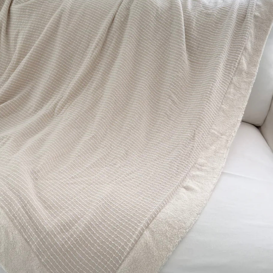 Anaya Home Beige Plush Cotton Throw Blanket ~ DREAMY BEDDING SALE ~ Limited Quantity - Image 2