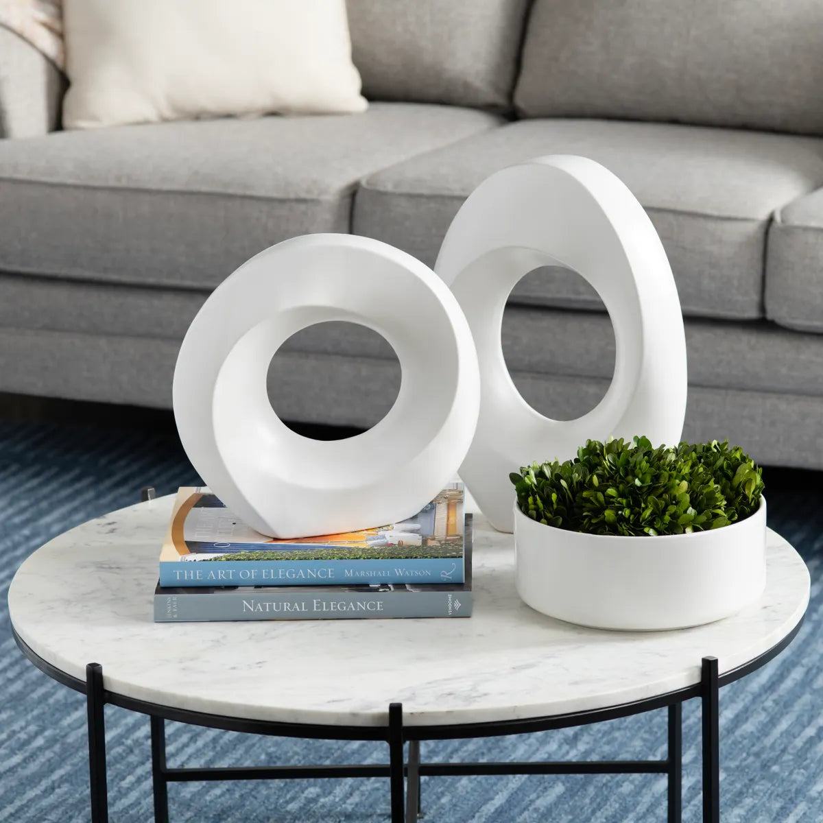 Crestview Collection Osborn White Sculptures ~ Set Of 2 - Image 1