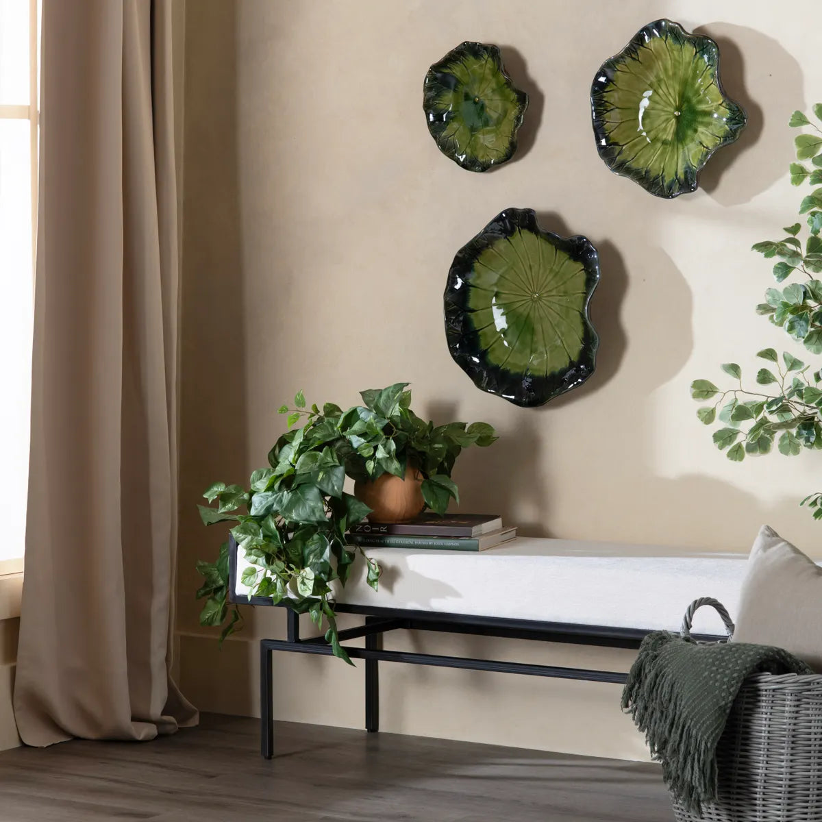 Crestview Collection Willowbrook Green Trays ~ Set Of 3 - Image 1