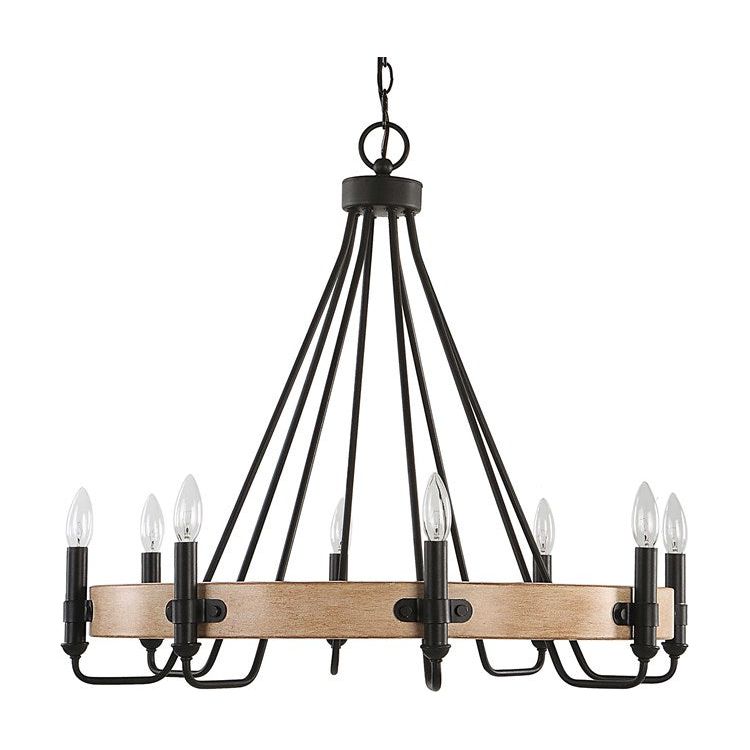Uttermost Deschutes Black Modern Farmhouse 8 Light Chandelier - Image 2