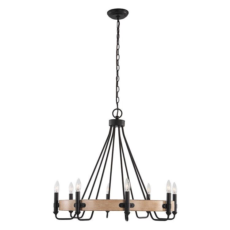Uttermost Deschutes Black Modern Farmhouse 8 Light Chandelier - Image 3
