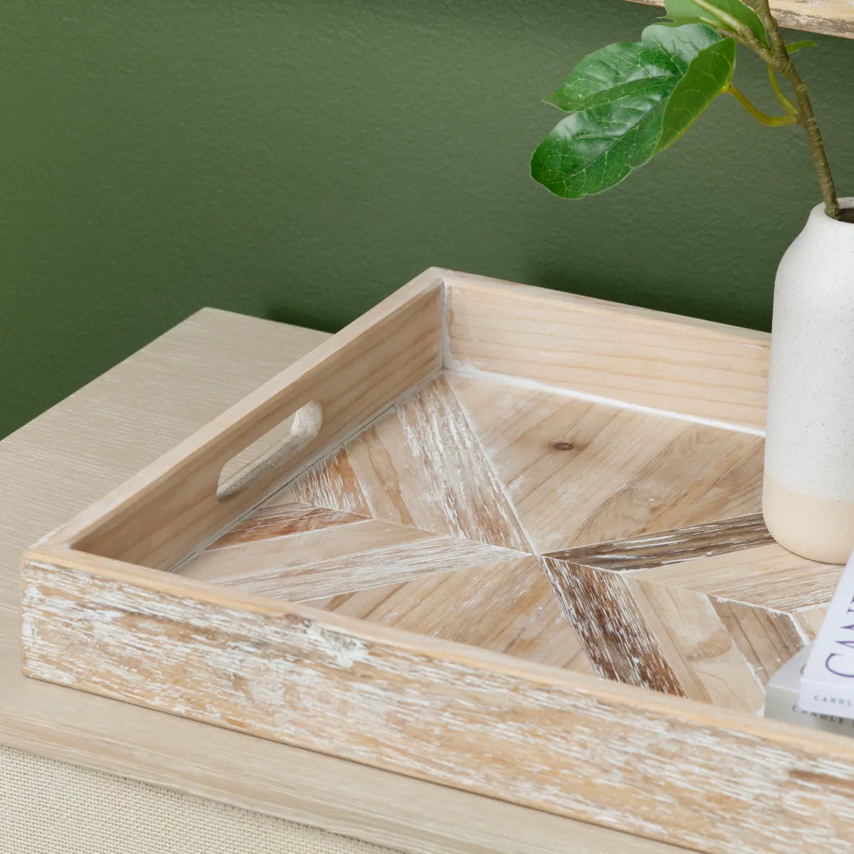 Crestview Collection Riley Whitewashed Tray - Image 3