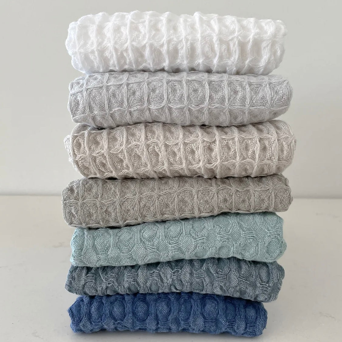 Anaya Home Turkish Cotton Waffle Weave Hand Towels Set of 2 - Image 2
