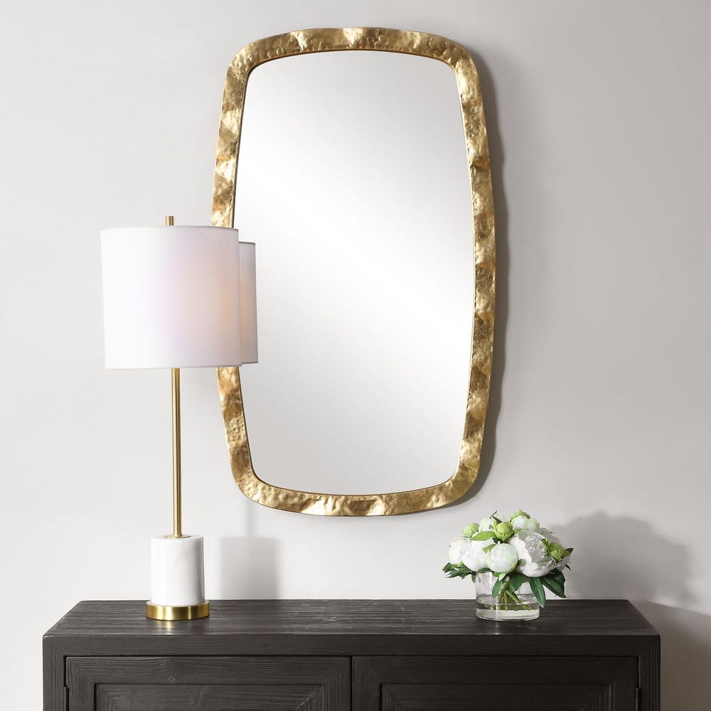 Casa Bella Living Iron Framed Gold Leaf Mirror - Image 1