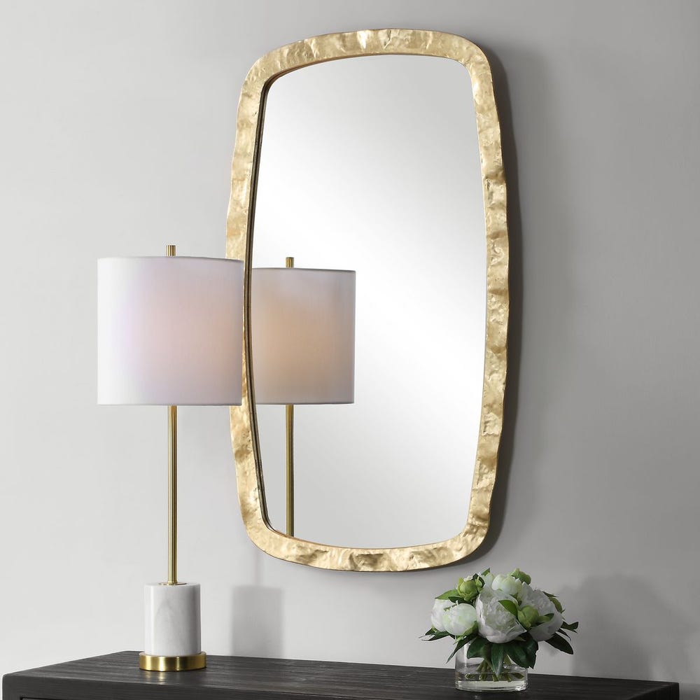 Casa Bella Living Iron Framed Gold Leaf Mirror - Image 2