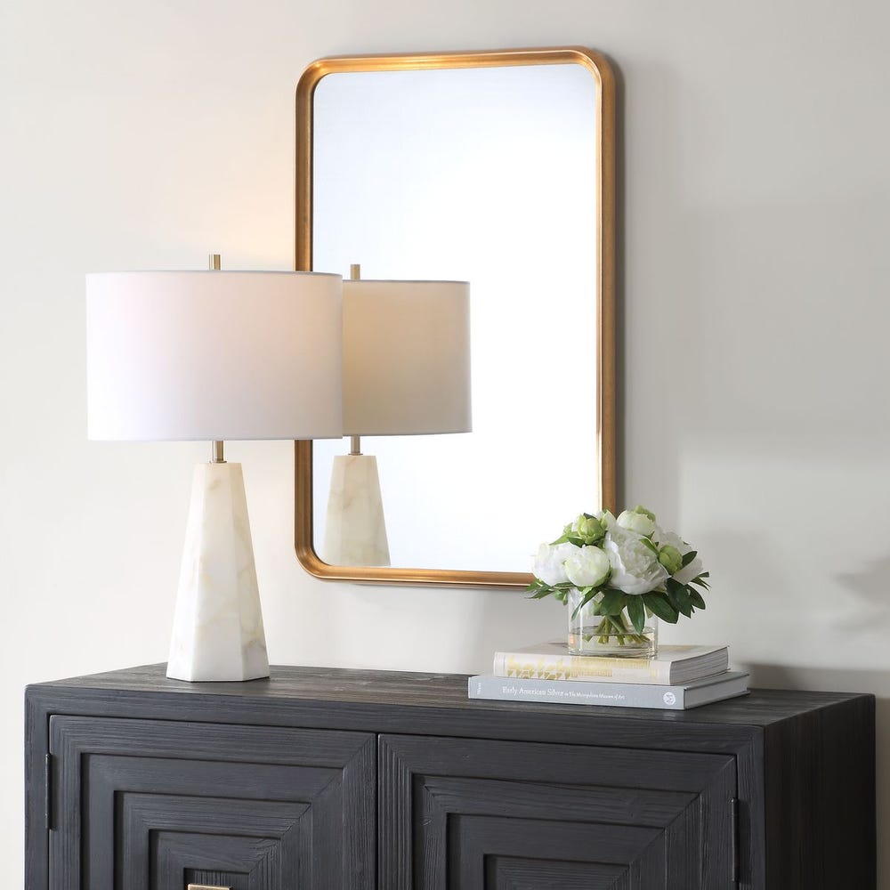 Casa Bella Living Gold Leaf Rounded Corners Mirror - Image 2