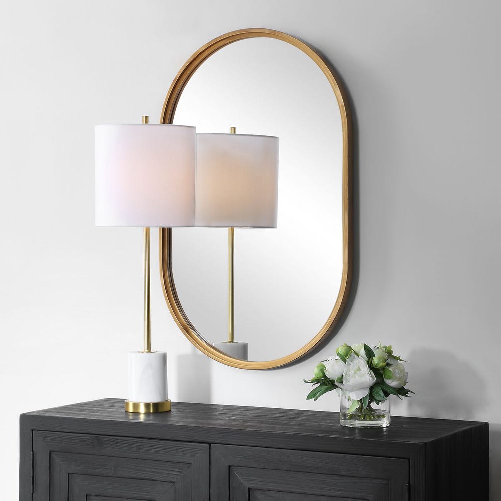 Casa Bella Living Brushed Gold Oval Shaped Mirror - Image 2