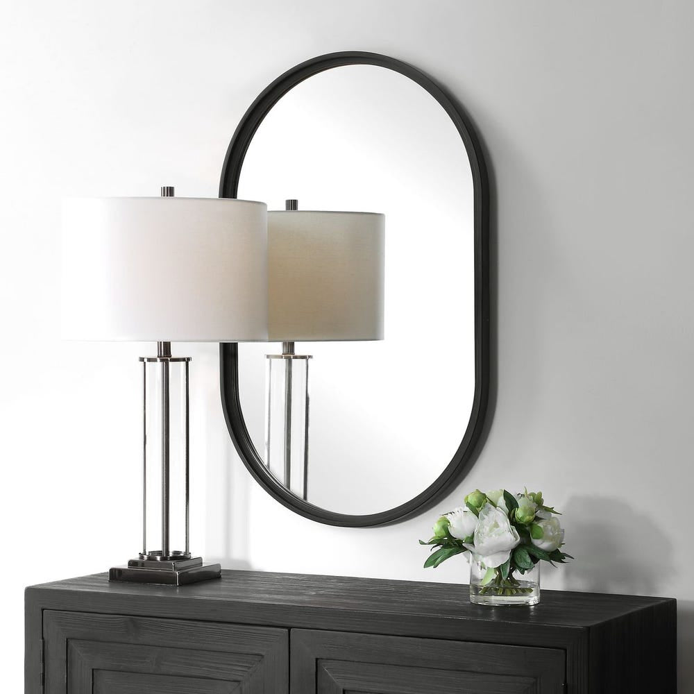 Casa Bella Living Satin Black Iron Mirror - Image 2