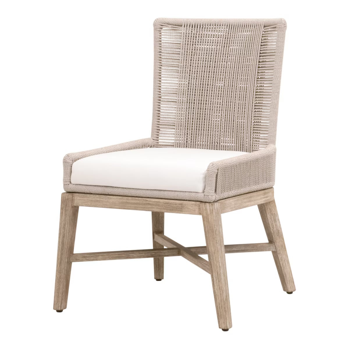 Essentials For Living Overlay Dining Chair ~ Oyster Twist Rope, LiveSmart Peyton-Pearl With Natural Gray Mahogany Frame (SET of 2) - Image 2