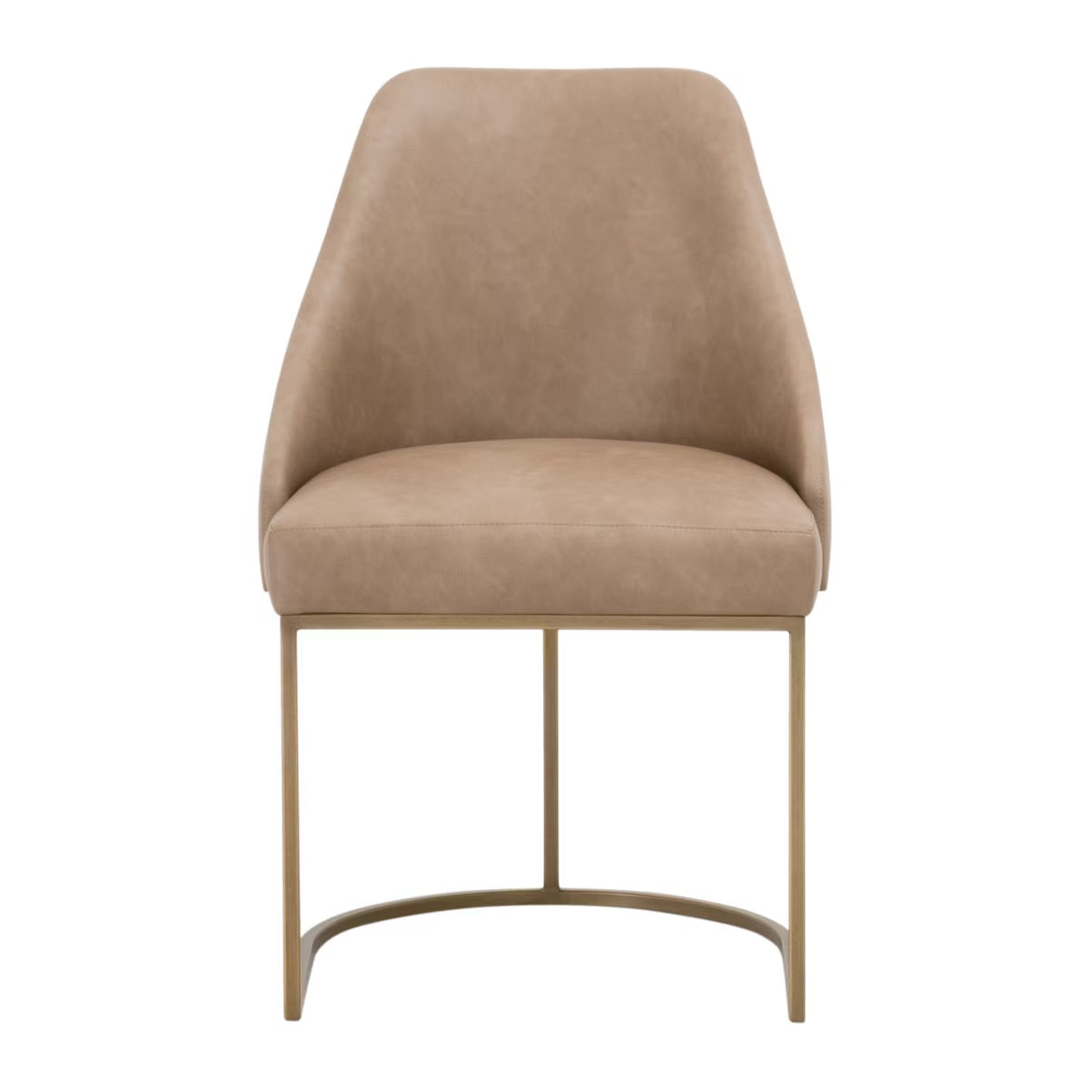 Essentials For Living Parissa Dining Chair ~ Ivanhoe Toast With Brushed Gold Frame (SET of 2) - Image 1