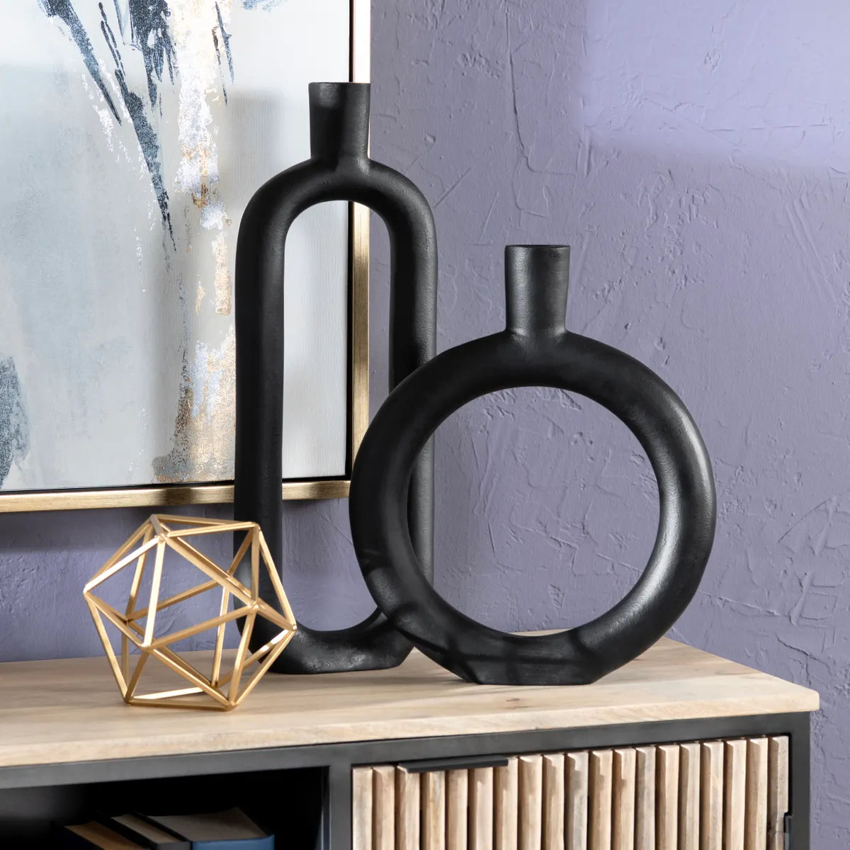 Crestview Collection Raven Oval Infinity Vase - Image 1