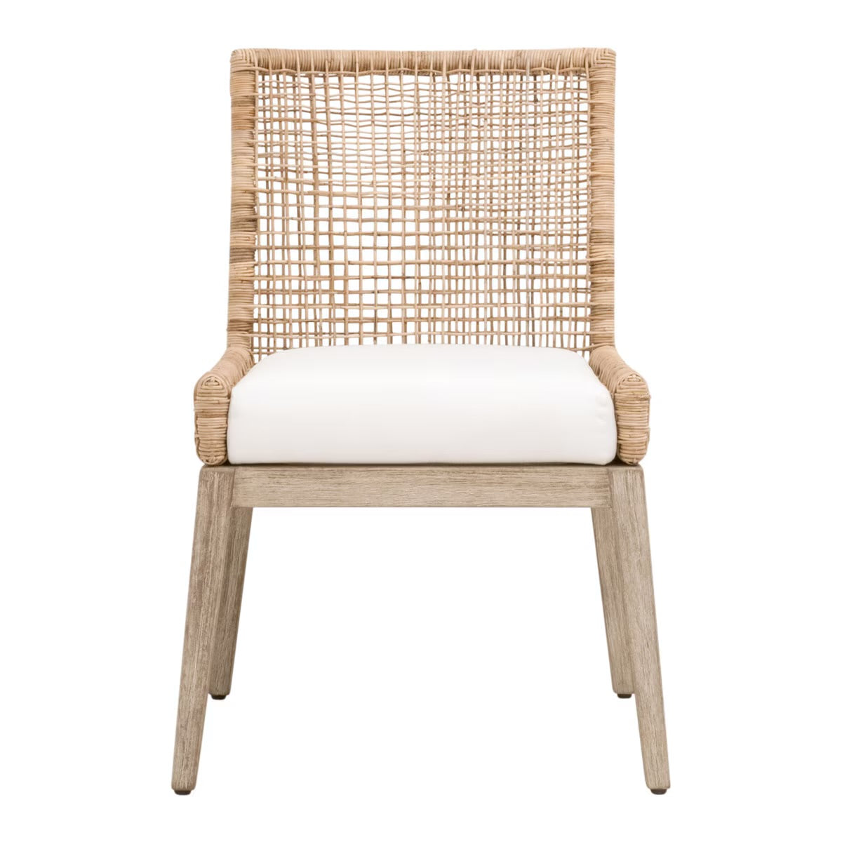 Essentials For Living Seaside Dining Chair ~ Natural Rattan, LiveSmart Peyton-Pearl With Natural Gray Mahogany Frame (SET of 2) - Image 1