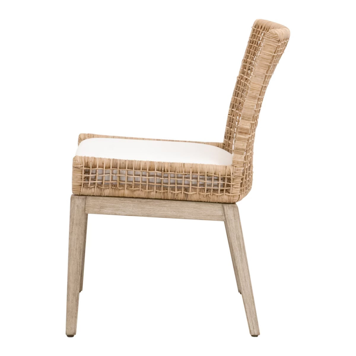 Essentials For Living Seaside Dining Chair ~ Natural Rattan, LiveSmart Peyton-Pearl With Natural Gray Mahogany Frame (SET of 2) - Image 3
