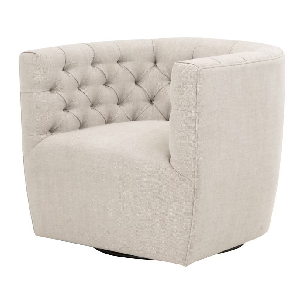 Essentials For Living Marcel Swivel Club Chair ~ Performance Bisque French Linen - Image 2