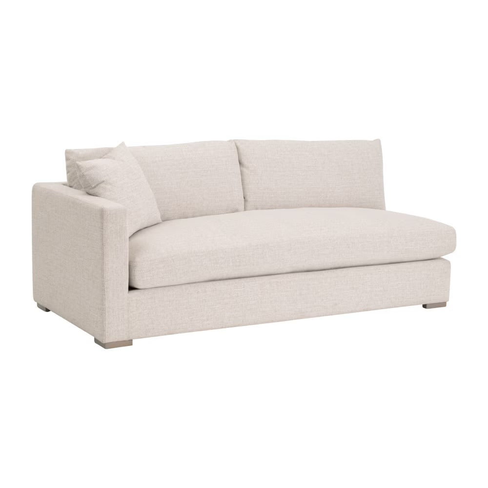 Essentials For Living Newport Outdoor Modular 2- Seat Left Track Arm Sofa ~ LiveSmart Shapiro-Sand With Desert Accoya Legs - Image 2