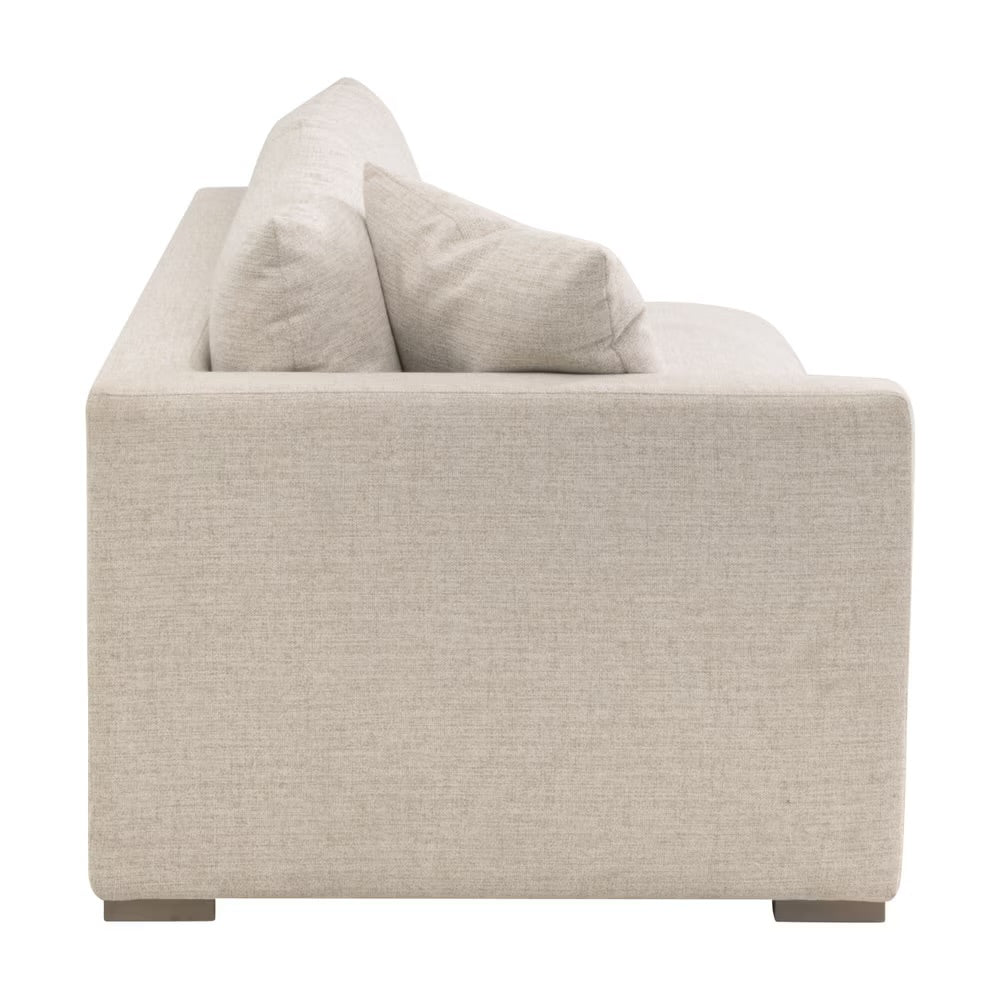 Essentials For Living Newport Outdoor Modular 2- Seat Left Track Arm Sofa ~ LiveSmart Shapiro-Sand With Desert Accoya Legs - Image 3