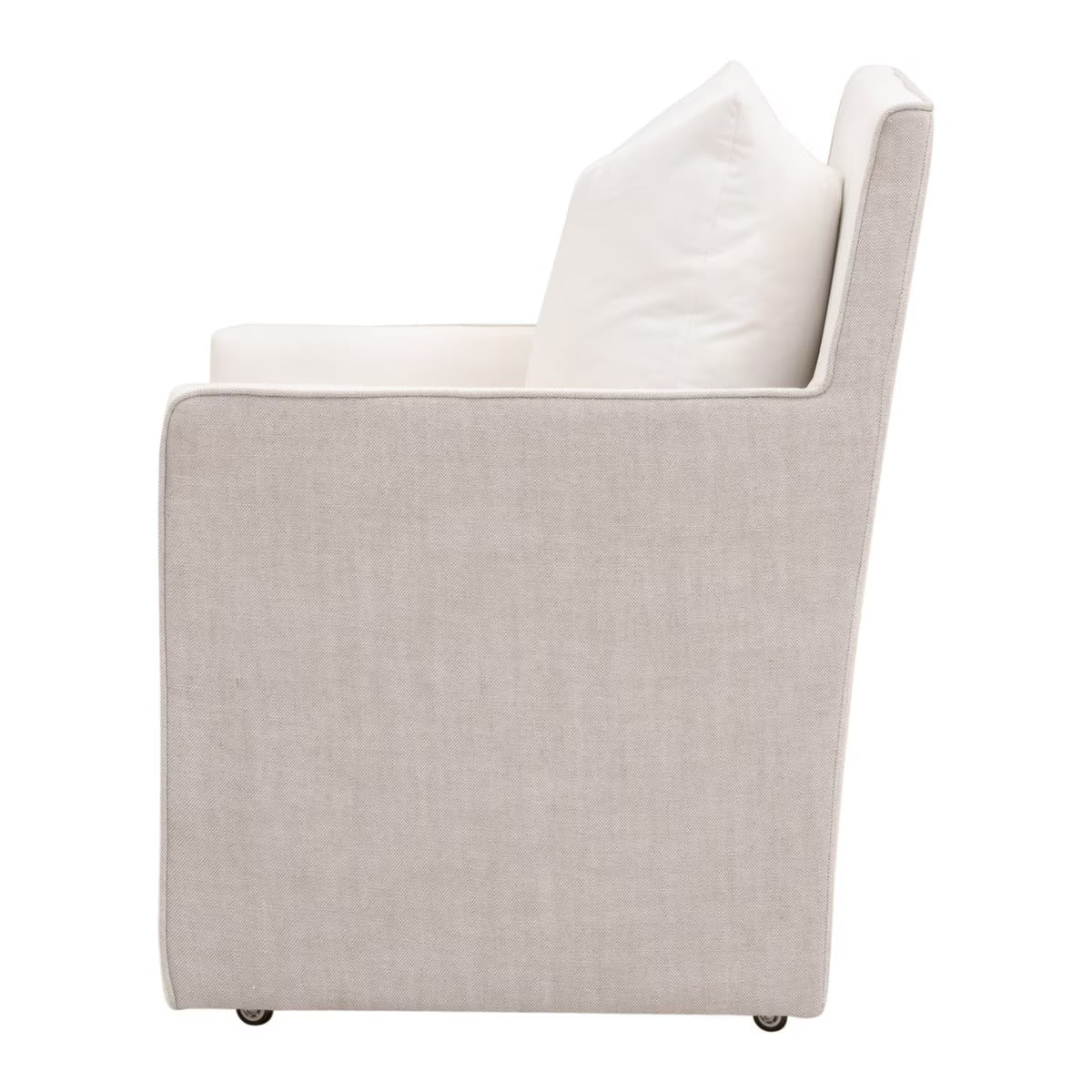 Essentials For Living Harmony Arm Dining Chair with Casters ~ LiveSmart Peyton-Pearl, Performance Bisque French Linen - Image 2