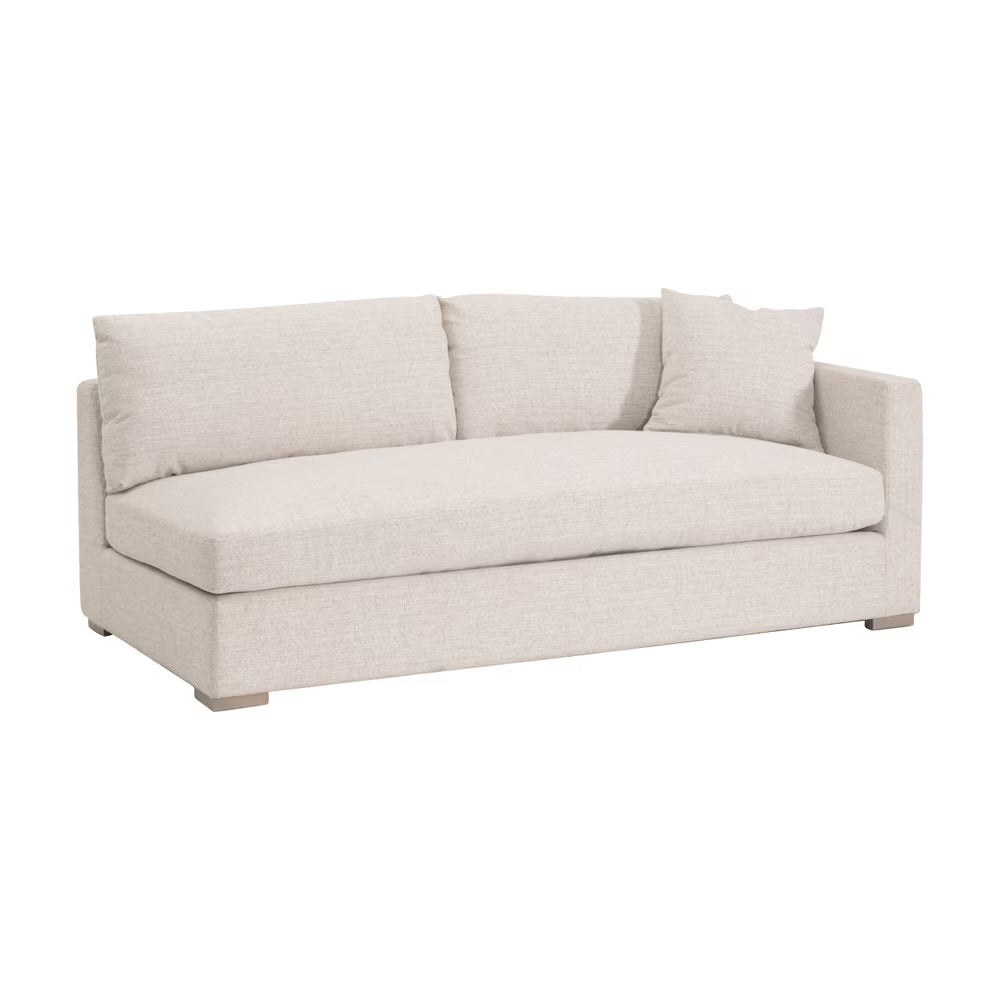Essentials For Living Newport Outdoor Modular 2- Seat Right Track Arm Sofa ~ LiveSmart Shapiro-Sand With Desert Accoya Legs - Image 2