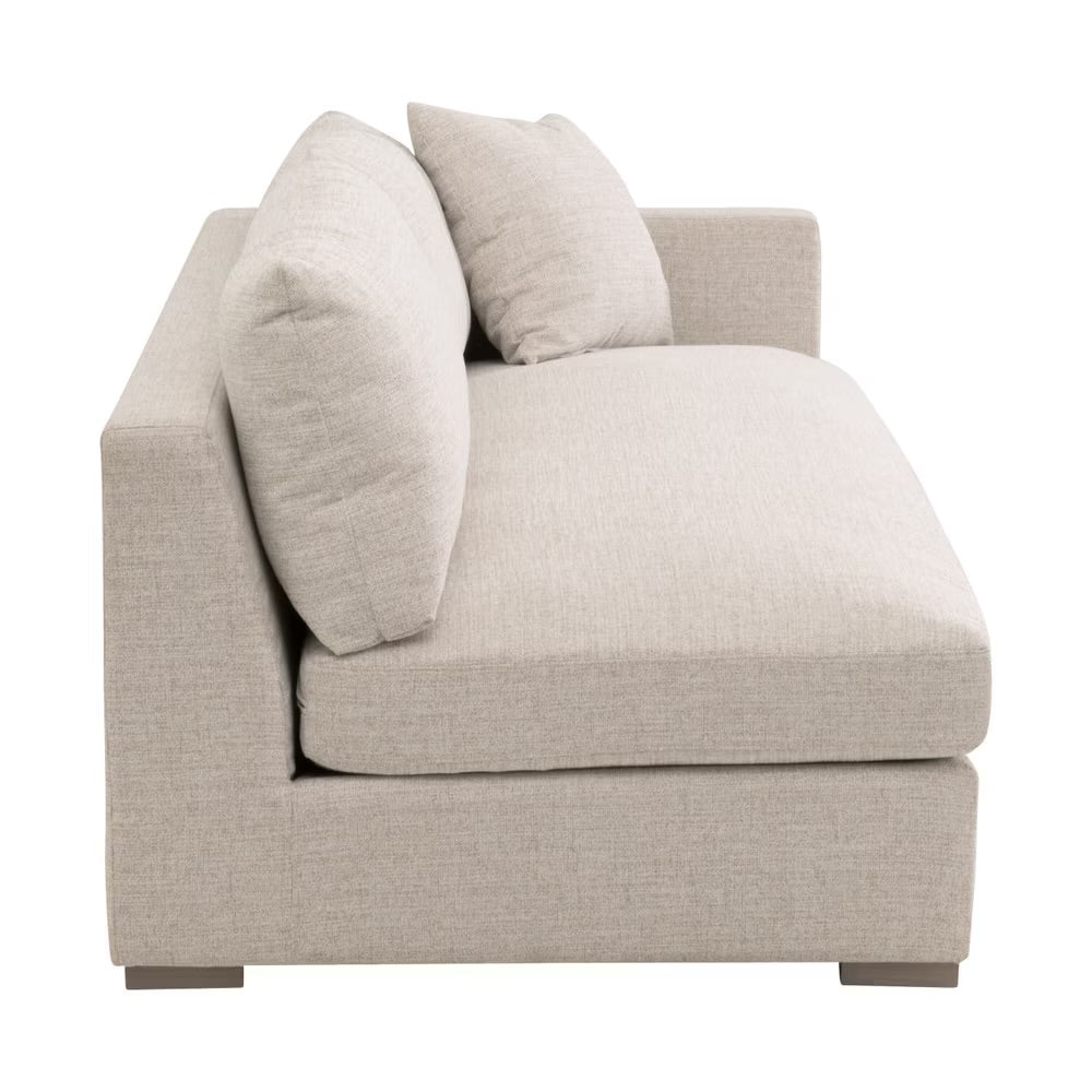Essentials For Living Newport Outdoor Modular 2- Seat Right Track Arm Sofa ~ LiveSmart Shapiro-Sand With Desert Accoya Legs - Image 3