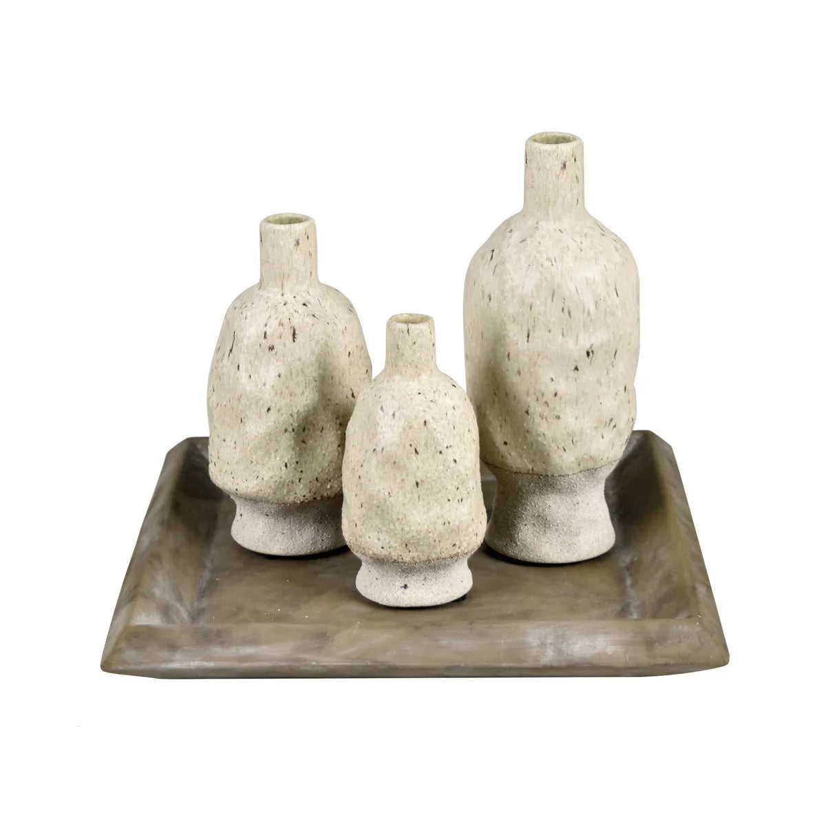 Crestview Collection Darrow Vases & Tray ~ Set Of 3 - Image 1