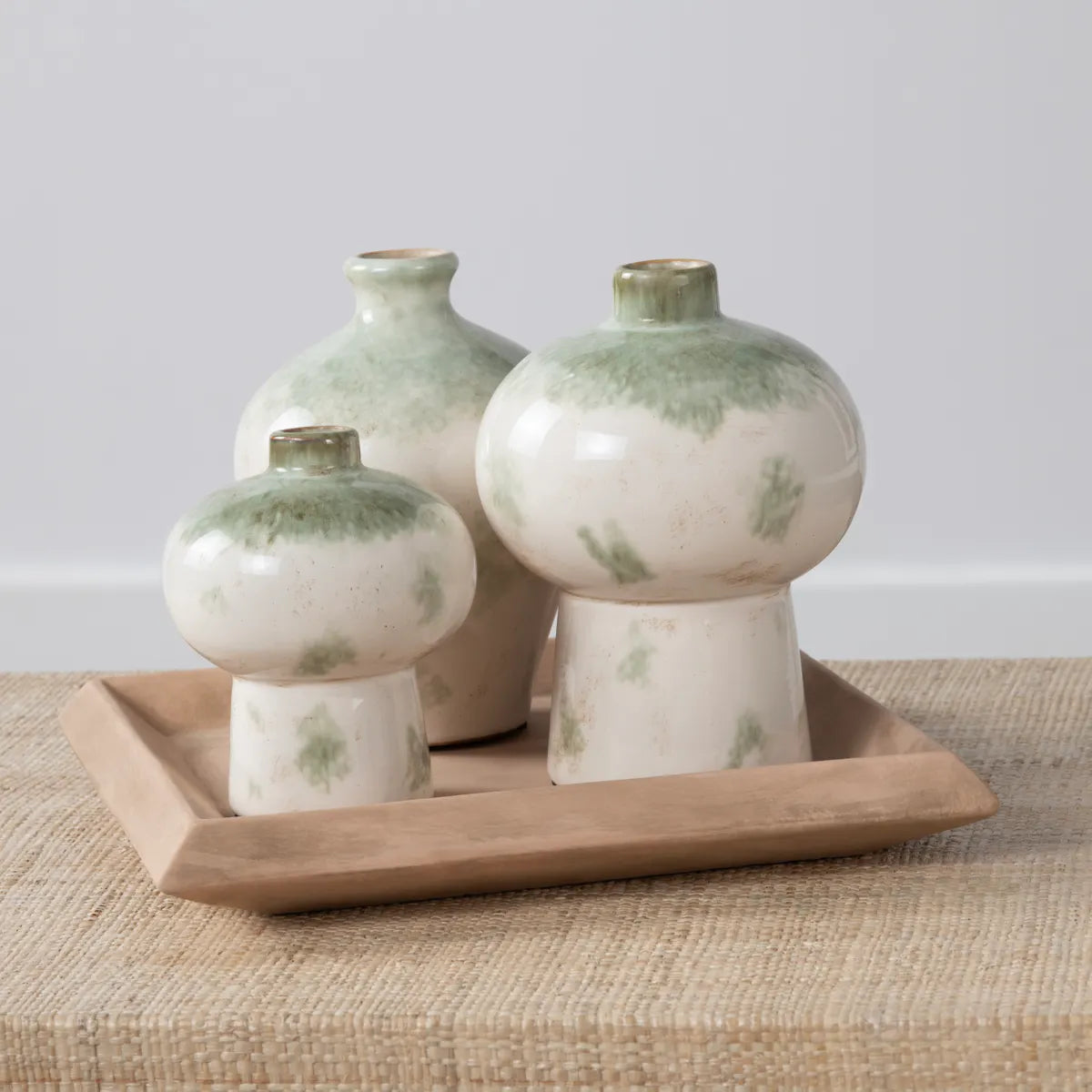 Crestview Collection Ivy Vases & Tray ~ Set Of 3 - Image 1