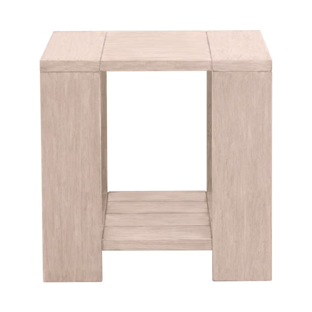 Essentials For Living Sur Outdoor End Table ~ Washed Ever Teak - Image 1
