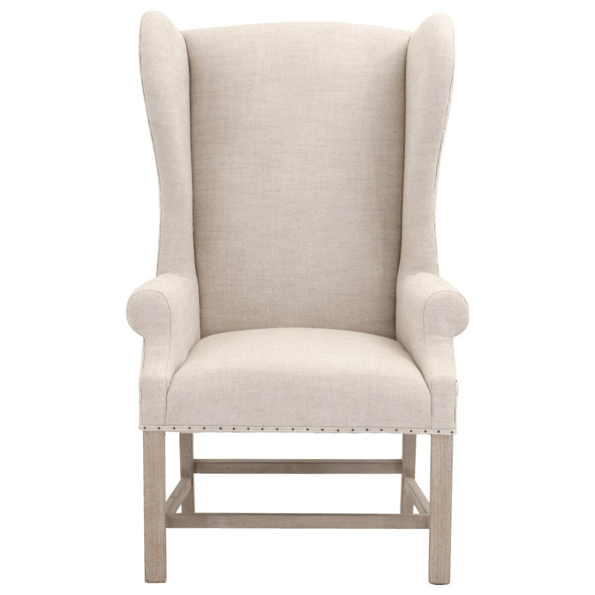 Essentials For Living Chateau Arm Dining Chair ~ Performance Bisque French Linen With Natural Gray Ash Frame - Image 1