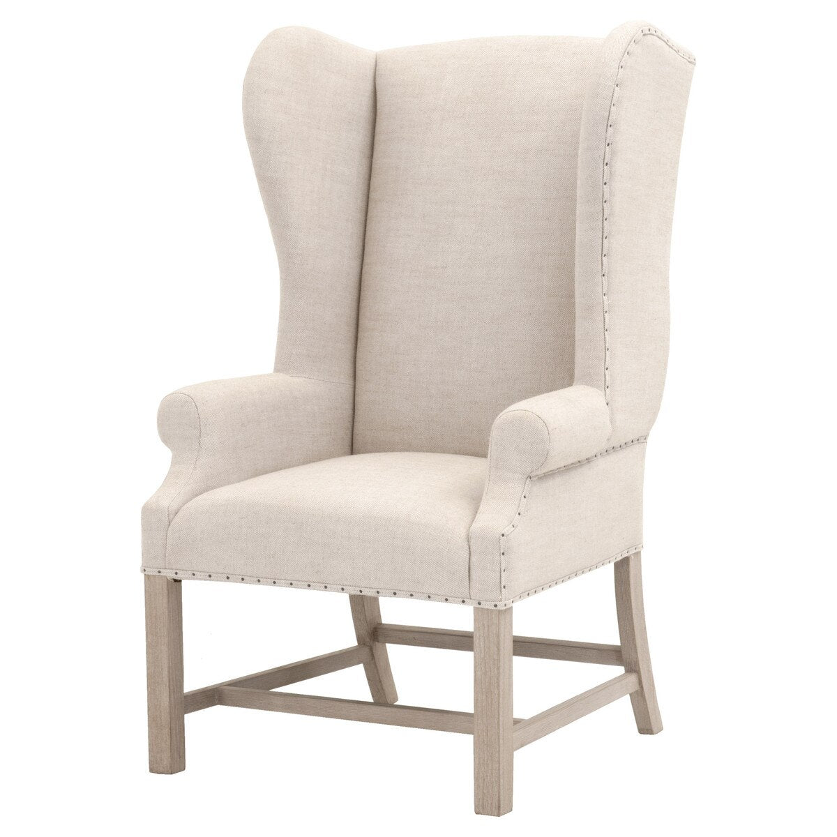 Essentials For Living Chateau Arm Dining Chair ~ Performance Bisque French Linen With Natural Gray Ash Frame - Image 2
