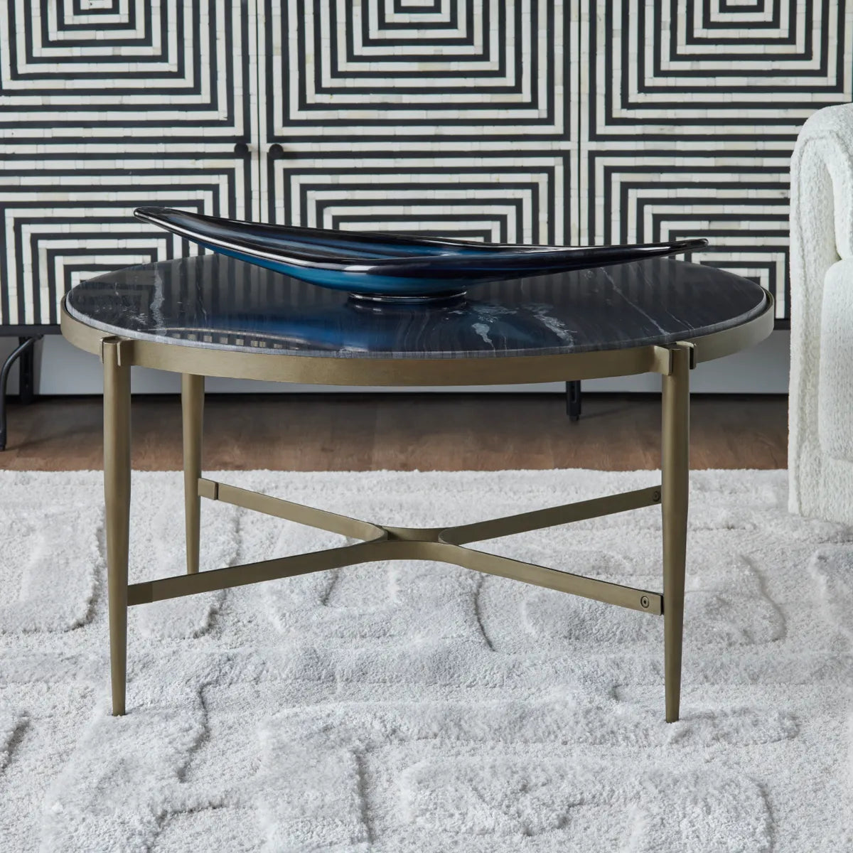 Crestview Collection Wescott Blue Glass Tray - Image 2