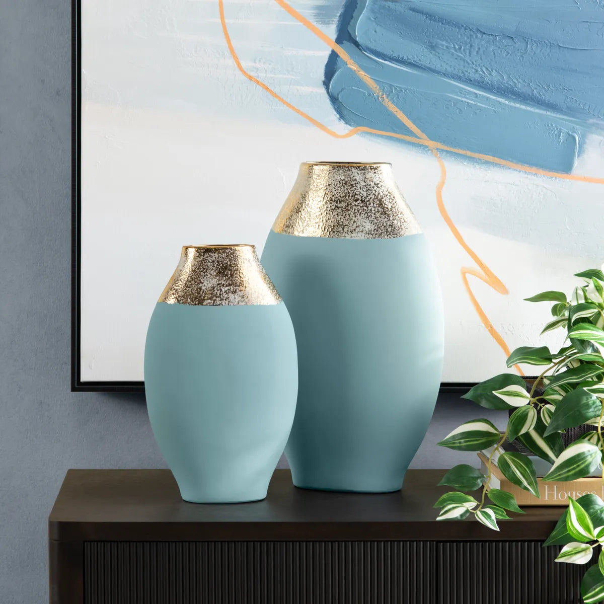 Crestview Collection Rue Oval Vases ~ Set Of 2 - Image 1