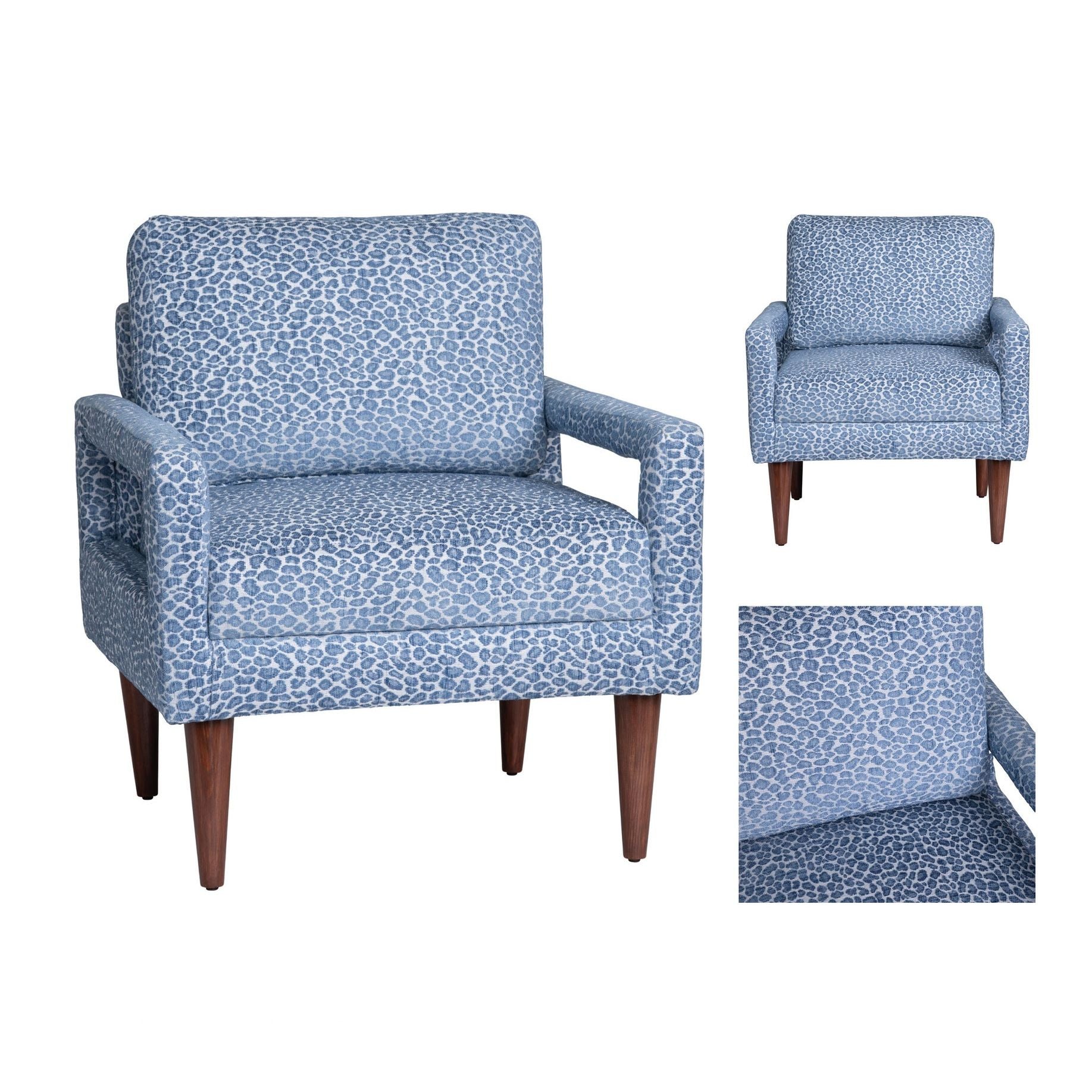 Crestview Collection Olaf Blue and White Accent Chair - Image 3