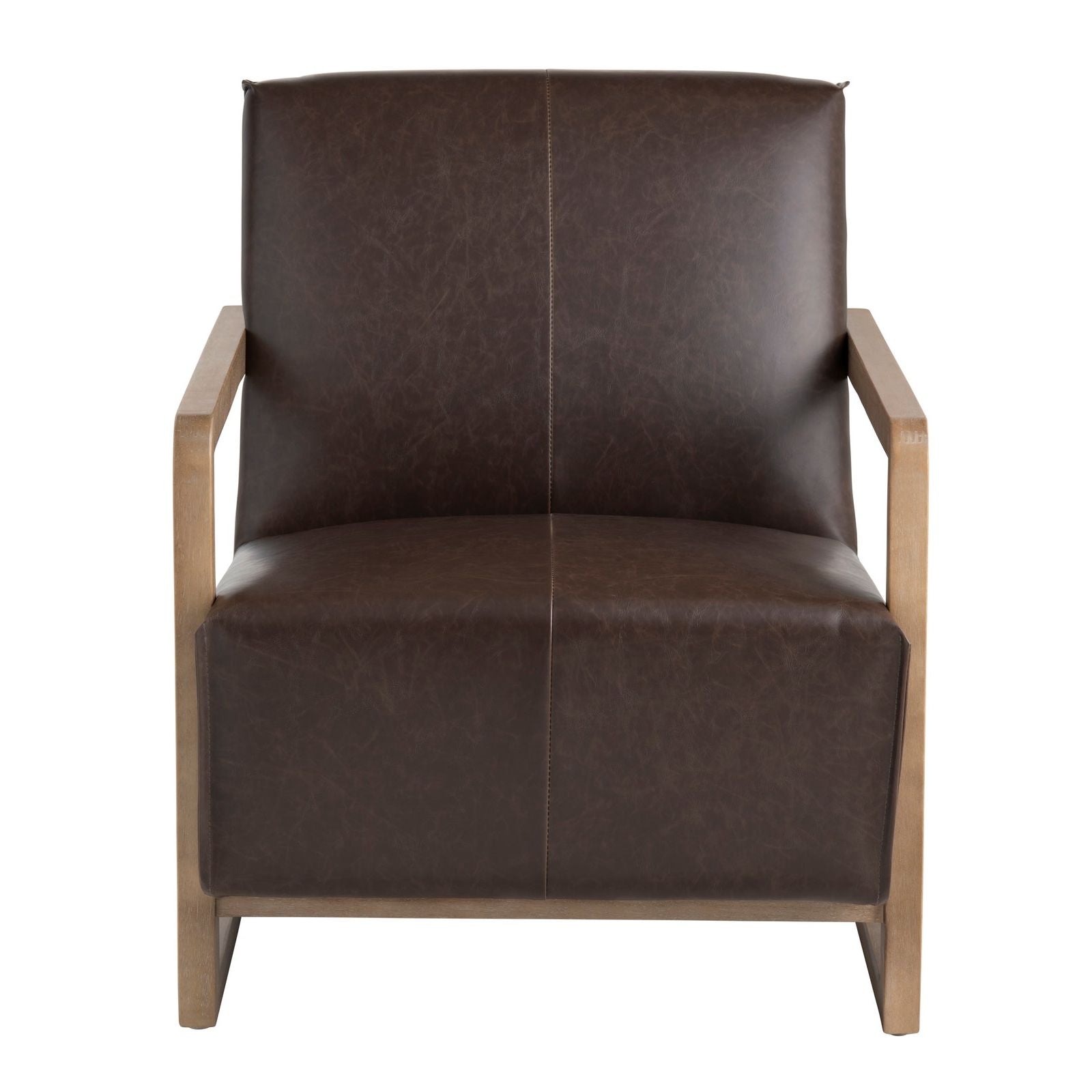 Crestview Collection Lawson Brown Vegan Leather Accent Chair - Image 3