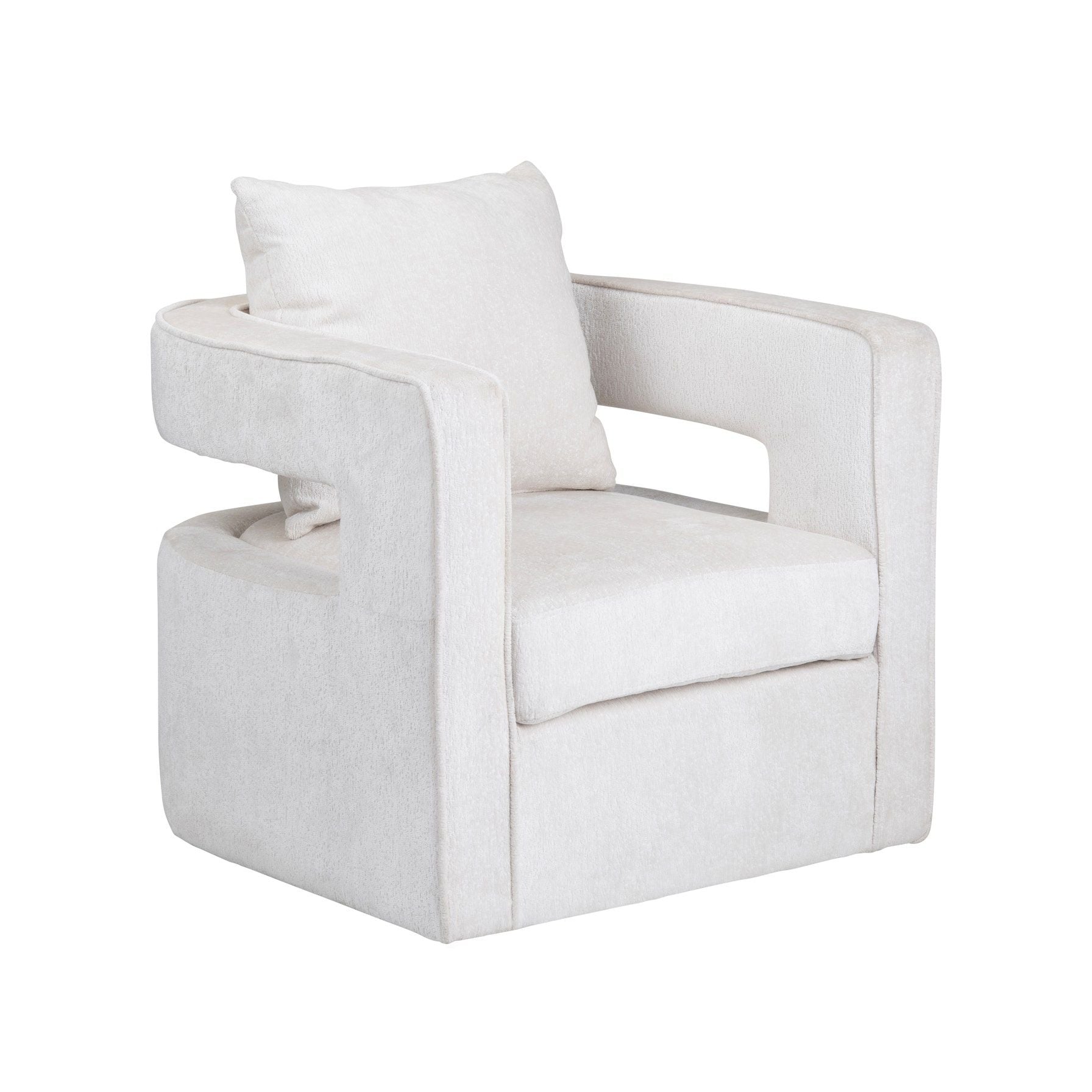 Crestview Collection Banks White Boucle Accent Chair