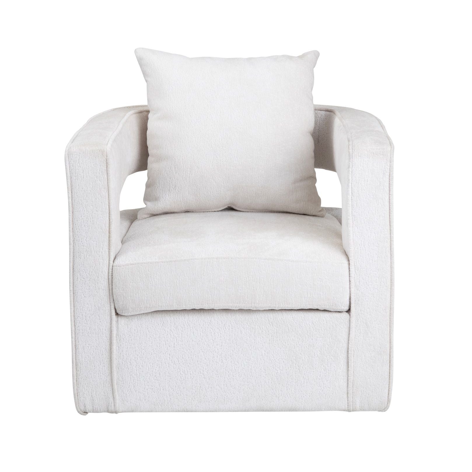 Crestview Collection Banks White Boucle Accent Chair - Image 2
