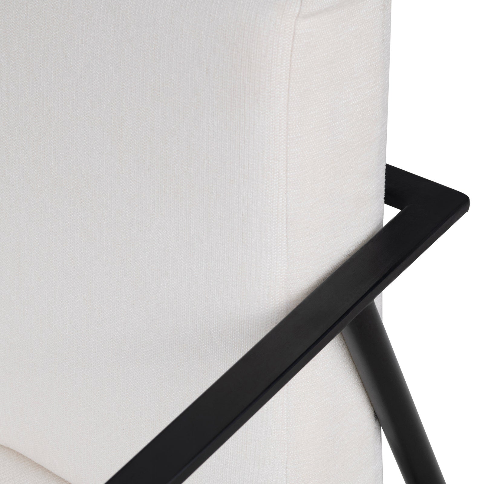 Crestview Collection Zara White Cushioned Accent Chair with Black Iron - Image 3